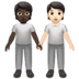 🧑🏿‍🤝‍🧑🏻 people holding hands: dark skin tone, light skin tone display on Apple